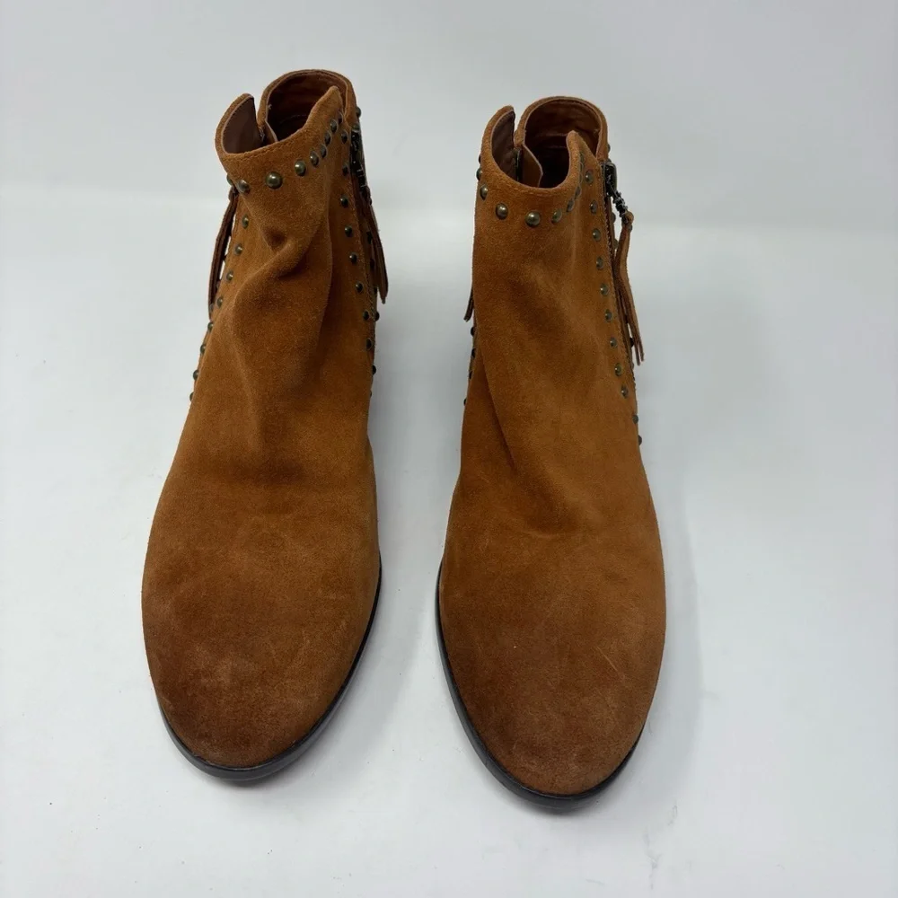 Sam Edelman Brown Suede Studded Boots 2 Zipper Brown Size 9 1/2